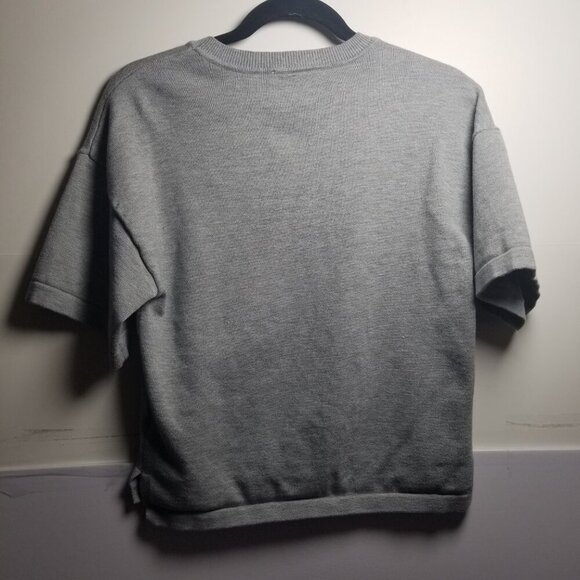 Greylin Anthropologie Paige Heather Gray Soft Knit Tee w/Wide Leg Pant Sz XS - Picture 3 of 9